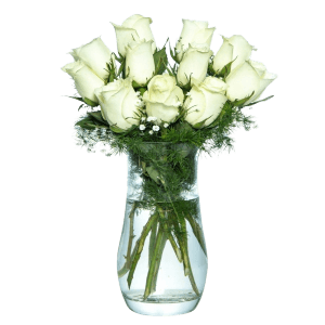 Vazoda 11 Beyaz Gül Aranjman